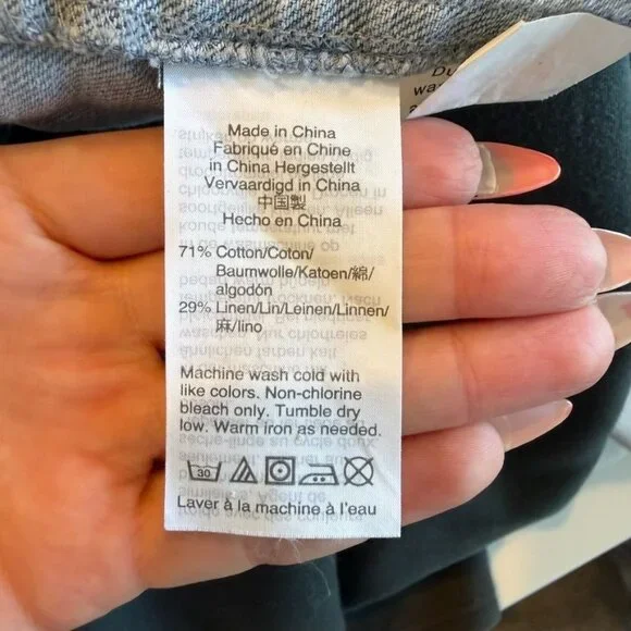 Madewell Cotton Linen Blend Denim Swing Top Size Small - Picture 4 of 4